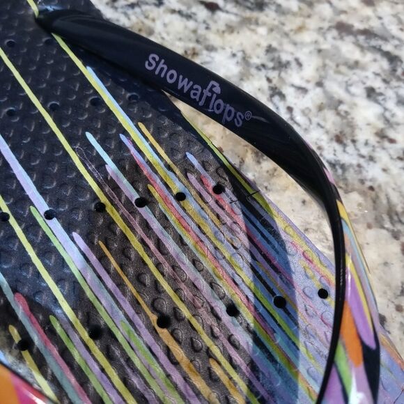 Showaflops Neon Drips Flip Flops - Picture 4 of 9